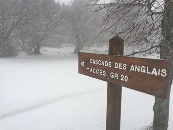 Sign board on road