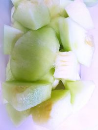 Close-up of chopped fruits in plate