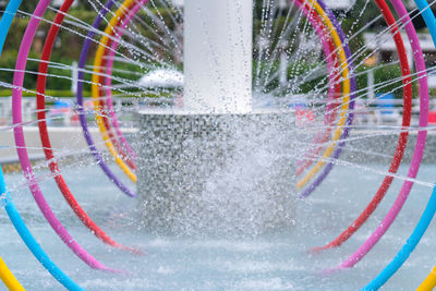 Close-up of multi colored splashing water