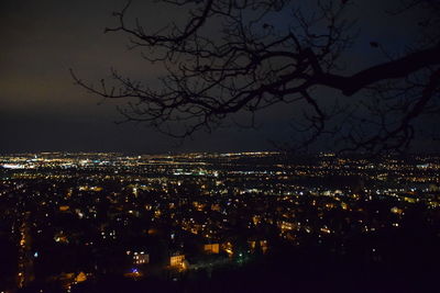 City lit up at night