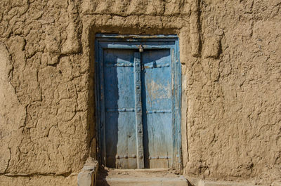 Closed door of old building