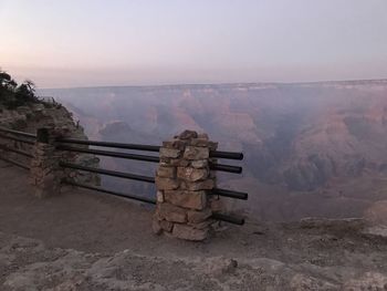 Built structure on mountain against sky
