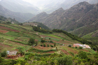 High angle view of field