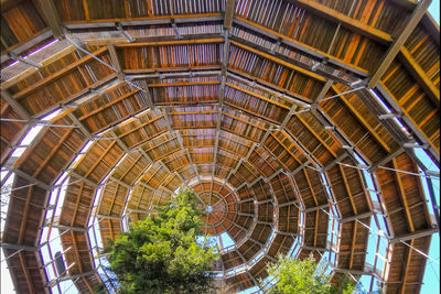 High angle view of spiral staircase of building