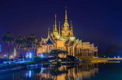 Illuminated city at night