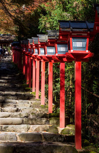 Red bell tower of a temple