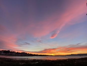 Scenic view of dramatic sky during sunset