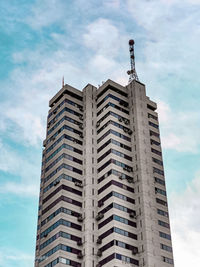 Low angle view of skyscrapers against sky