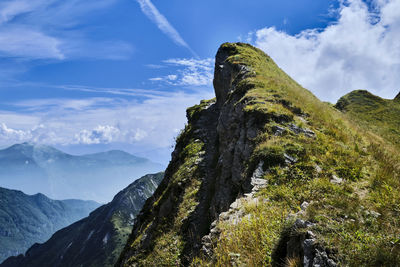 Low angle view of mountain against sky