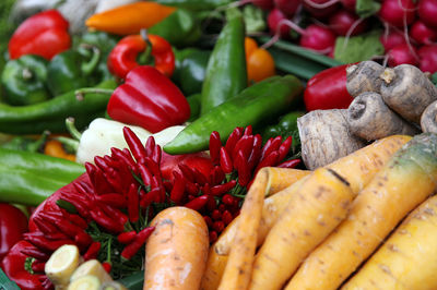 Close-up of red chili peppers