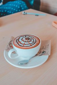 Close-up of coffee on table