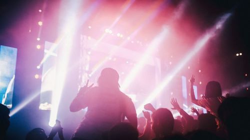 People enjoying music concert