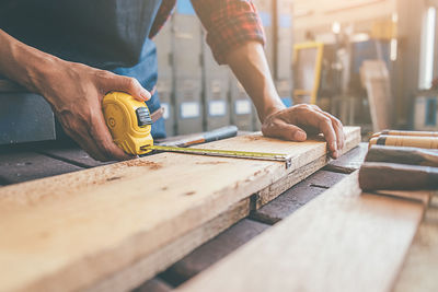 Man working on table