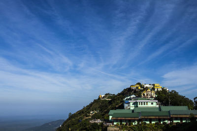 Buildings against cloudy sky