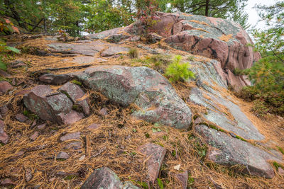 Rock formations in sunlight