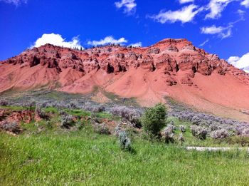 Scenic view of rocky mountains against sky