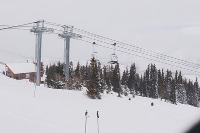 View of ski lift in winter