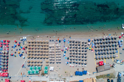 High angle view of people at swimming pool