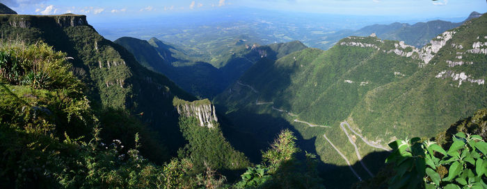 Panoramic view of landscape and mountains