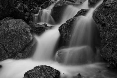 Waterfall after rain in a summer day