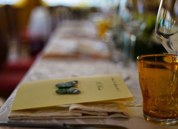 Close-up of drink on table