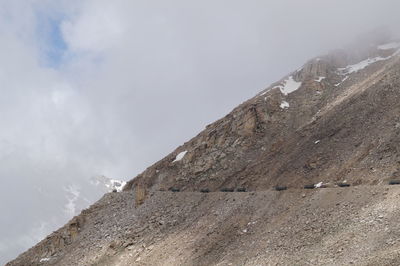 Low angle view of mountain against sky