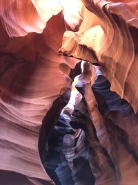 Low angle view of rock formation in cave