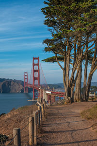 View of bridge over sea against sky