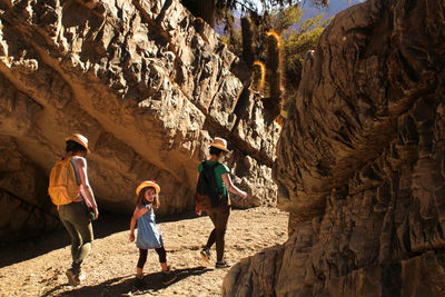 Group of people on rock formation