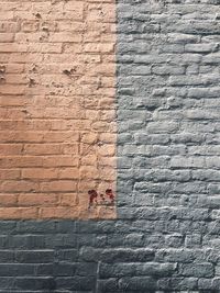 Shadow of man on brick wall