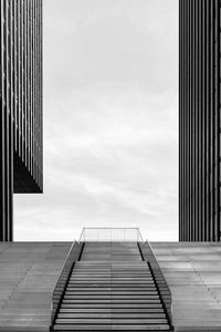 Empty staircase against sky