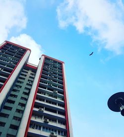 Low angle view of skyscrapers against sky