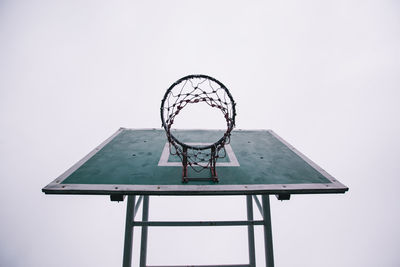 Low angle view of basketball hoop against sky