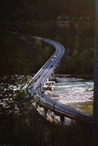 High angle view of highway
