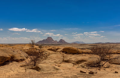 Landscape spitzkoppe mountain - bald granite peak in erongo, namibia