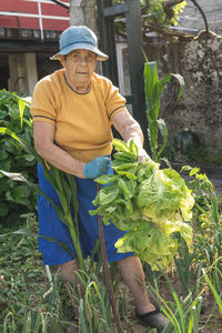 Old woman in the garden