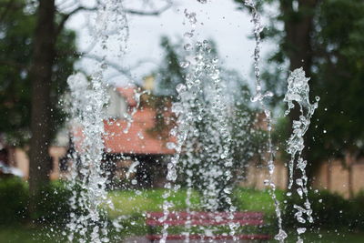 Close-up of wet window in rainy season