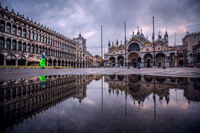 Reflection of building on water