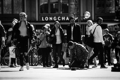 Person standing on road