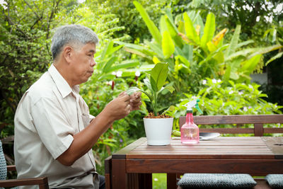 Man sitting on table