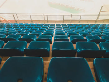 High angle view of empty chairs