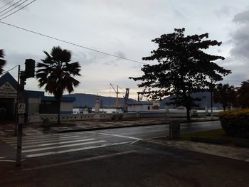 Road with buildings in background