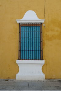 Closed door of building