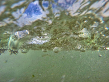 Close up of bubbles in water