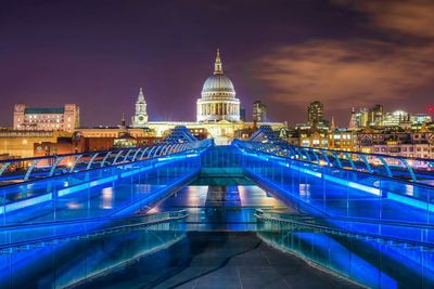 View of cityscape at night