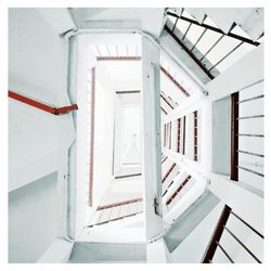 Directly below shot of spiral staircase in building