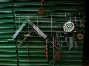 Low angle view of metallic structure