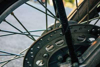 Close-up of bicycle wheel