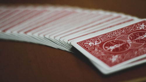 High angle view of open book on table