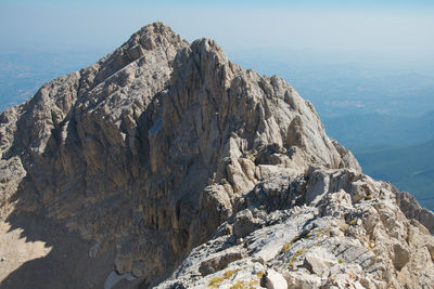 Scenic view of rocky mountains against sky